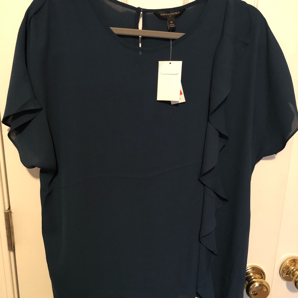 NWT Banana Republic smoky teal/blue top